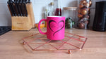 Be Still Fluorescent Pink Heart Mug