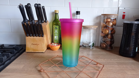 24oz Double Wall Rainbow Cup (Dark Pink)